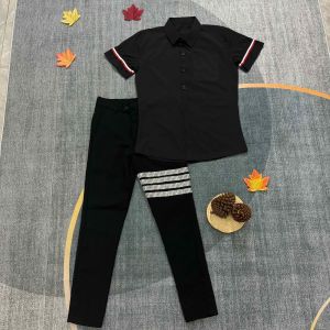 Bộ Quần Ấu và Áo Sơ Mi Nam dành cho boy phố cực chất quần Tăm lì dày dặn áo cotton thấm hút mô hôi mặc tôn dáng