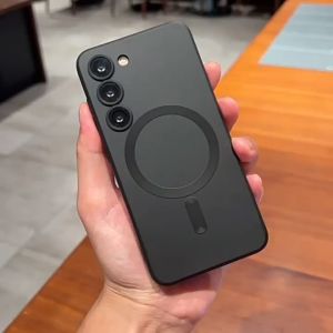 With Lens Films Magnetic Silicone Lembut Phone Case For Samsung Galaxy S25 Ultra S24 S23 FE S22 S21 + Note 20 A05S A05 A06 A07 A14 A15 A16 A17 A24 A25 A26 A34 A35 A36 A54 A55 A56 5G Magsafe Wireless Charging Solid Color Shockproof Phone Cover Casing