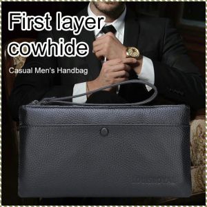 Mens handbags First-grain cowhide small handbags Long zipper wallets ⚡Large capacity