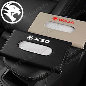 Car Sun Visor Tissue Holder Box For Proton Wira Persona X50 Saga Waja X70 Iriz Exora Gen2 Preve Satria Savvy Inspira Perdana Putra Suprima Pu Leather Tissue Storage Organizer Box