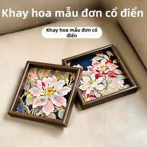 Khay Lưu Trữ Trang Trí Hoa Peony Lotus Cổ Điển