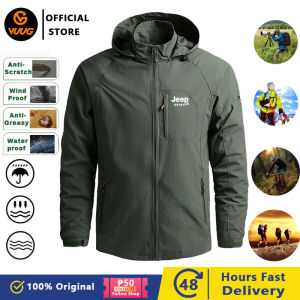 【2-3 days arrive!!!】VUUG Men Military Waterproof Riding Jacket Military Multi-pocket Tactical Fishing Waterproof Hooded Jacket