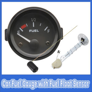 240~33ohm 52MM Pointer Gauge Car Fuel Gauge Car Fuel Gauge White backlight with Fuel Float Sensor for Gasoline Car 12V