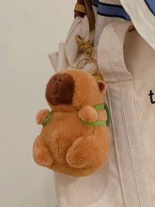 Cute Capybara Hamster Turtle Backpack Bag Pendant Strawberry Hat Student Doll Hammertoe Bag Accessories Fashionable Trendy