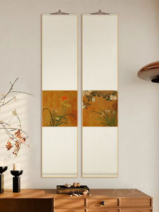 Retro Chinese Restaurant Roll Painting Bamboo Orchid Decorative Artwork Hallway Decor Classic French Style Study Living Room