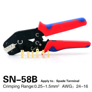 Professional Labor-Saving SN-58B Crimping Pliers Compatible with 6.3/4.8/2.8mm Spade Terminals for Precise Crimping for Dupont