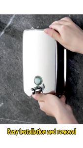 Stainless Steel Soap Dispenser Wall Mount Shampoo Pump Dispenser Bekas Sabun Gantung 500ml 1000ml Liquid Body Hand Wash Shower Gel Lotion Sanitizer