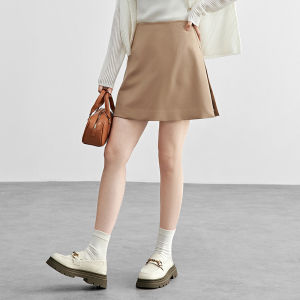 Black A-Line Pants Skirt Commute Slimming High Waist Side Split Non-Light Pencil Skirt Casual Style Zipper Natural Waist