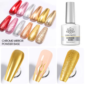 BORN PRETTY 10ml Chrome Top Coat for Mirror Powder Transparent Nail Gel Crystal Clear NON-TOXIC Soak Off UV LED Functional Gel