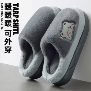 Dép Bông Nam 2025 Mới Mùa Thu Đông Trong Nhà Chống Trượt Đế Mềm Ấm Áp Lông Cừu Dép Cotton Ngoài Trời Cho Nữ