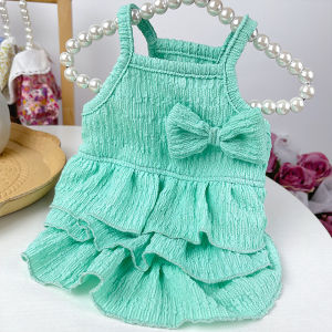 Spring Summer New Style Thin Vest Dog Dress Teddy Bichon Yorkie Pomeranian Maltese Pet Clothes Princess Style Dog Dress