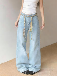 MANMI | Quần Jeans Dáng Thẳng Đùi Rộng Phong Cách Công Sở Trẻ Trung