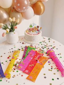 Automatic Inflatable Fireworks Stick Party Toys Hand-held Confetti Fireworks grab Christmas Baby Shower Wedding Birthday Decorations