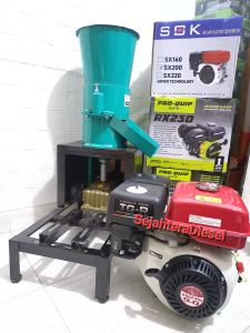 Mesin Cetak Pelet Ternak Pencetak Pelet Pakan Ikan+Mesin Penggerak 9.0HP Siap Pakai
