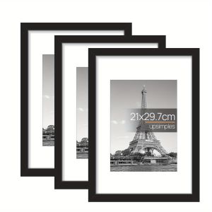 3pcs Wooden Photo Frames for Picture Wall A4 Pictures Frame Stand For Pictures Certificate Commemorative Gift white/black