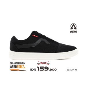 Aerostreet 37-44 Massive Low 2.0 Hitam - Sepatu Sneakers Casual