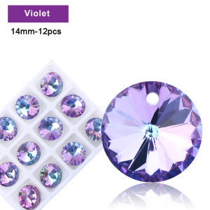 14mm Satellite Pendant Crystal Charms Round Glass Beads For Women Jewelry Making Necklaces DIY Earring Findings 12pcs/lot
