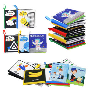 Baby Cloth Books 0-12 Months Soft Newborn Books Rustle Sound Baby Quiet Books Infant Early Learning Educational Toys Rattle Toys