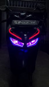Paket Lampu Alis Running RGB Gratit Devil Eye Lampu Senja Vario 125 & 150