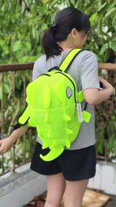 Balo hình con khủng long vải lưới màu xanh dạ quang