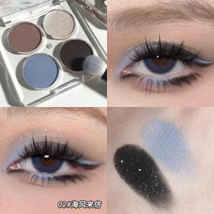 Halloween Sparkling Smoke Eyeshadow Palette Four Colors Cat Eye Makeup Cold Diamond Fragrance Cosmetics Eye Shadow Palette