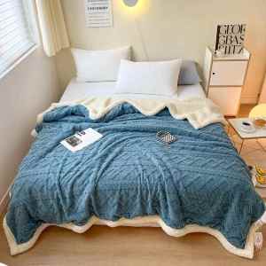 Double-layer Thickened Solid Color Jacquard Blanket