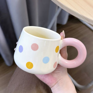 LUXIAOSHI | Cute Polka Dot Creative INS Style Ceramic Mug