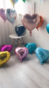 (สินค้าพร้อมส่งจากไทย) เซทลูกโป่งอลูมิเนียมฟอยล์ รูปหัวใจ ขนาด 18 นิ้ว ได้10ชิ้น ตกแต่งปาร์ตี้ วันวาเลนไทน์ วันครบรอบ