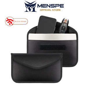 MENSPE Block Signal Bag RFID Storage Bag Mobile Phone Key Case Signal Shielding Key Bag Anti Theft Car Protection Mobile Phone Keyless Entry Hook Signal Bag