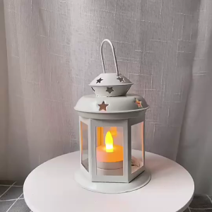 All Hallows Day Candlestick European Iron Star Pendant Lantern Candle Light Holder Vintage French Home Decoration