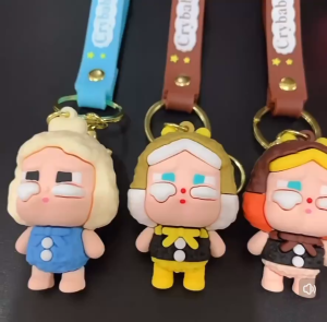 (READY STOCK) Keychain Kawaii Cry Baby Viral Toy Fashion Cartoon Trendy Schoolbag Pendant Doll 卡通哭宝钥匙扣可爱包包挂件rantai kunci