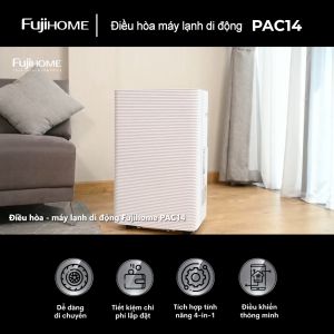 Điều hoà di động 14.000BTU FUJIHOME dùng cho phòng 35m2 máy lạnh đứng di động mini có điều khiển từ xa không cần lắp đặt sử dụng app hút ẩm