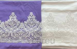 Renda lace penuh manik tinggi 27cm sesuai untuk baju pengantin