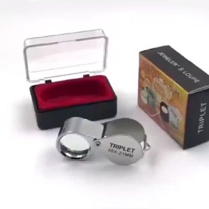 Kính Lúp Phóng Đại 30x Bỏ Túi kèm hộp đựng soi nhẫn kim cương trang sức....