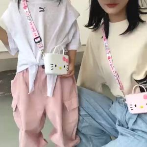 TAIYO Tas Selempang Karakter Sanrio Labubu Anak Wanita Sling Bag Silikon Lembut Fashion Aksesoris