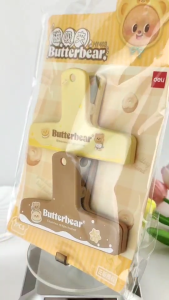 (ButterBear X Deli) ที่หนีบกระดาษ ที่หนีบมีแม่เหล็ก น้องหมีเนย Deli HY403 คลิปหนีบกระดาษมีแม่เหล็ก ลาย Butterbear