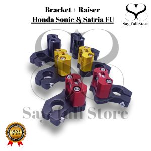 Bracket Dudukan Riser Stang rzr Sonic 150R Dan Satria Fu Sepaket breket + riser