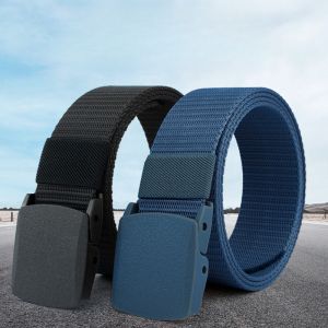 Men Belt 2025 Belts Adjustable Belt Men Outdoor Travel Waist Belt with Plastic Buckle for Pants 120cm