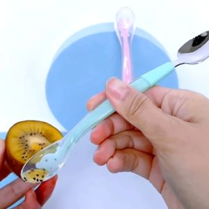PP86 ช้อนซิลิโคน ปลายนิ่ม ปราศจากสาร BPA ช้อนอุปกรณ์การให้อาหารเด็ก