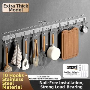 WEIMEIYUAN | Stainless Steel Heavy-Duty Drill-Free Hooks for Bathroom