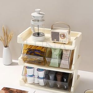 LUNA [Nark Kitchen Storage] Tea Bag Coffee Sachet Organizer Ingredient Container Lid Handle Storage Box Office Pantry