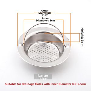 Multifunctional Sink Strainer Stainless Steel Basket