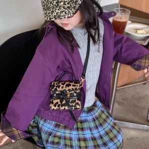 Túi Đeo Chéo Mini Kelly Thời Trang Cho Trẻ Em Mùa Thu Đông Họa Tiết Da Báo Túi Xách Tay Túi Đeo Chéo Túi Xách Nữ Thời Trang