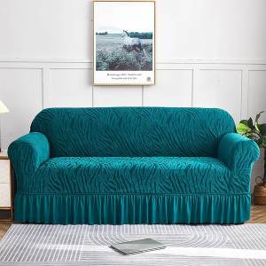 Topstar Stripe Jacquard Stretchable Sofa Cover 1/2/3/4 Seater with Skirt Elastic Couch Cover Slipcover for L Shape Sofa
