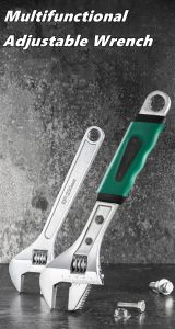 8/10/12 inch Adjustable Dual-Purpose WrenchDrop Forged CR-V SteelLarge Open Spanner WrenchCrescent Grip for Greater Leverage