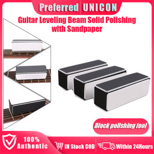 Guitar Fret Crowning Edge leveling File Sanding Polishing Block Tool with 4 Grit Papers Guitar Bass Accessories