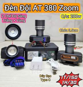 Đèn Đội Đầu Cao Cấp Zoom AT360/380  sử dụng được 2 ánh sáng trắng/vàng