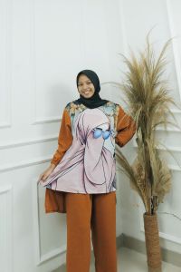 Setelan Wanita Terbaru 2023 Kekinian SYAKIRA SET Bahan CRINKLE AIRFLOW APK SABLON SIZE M L XL XXL