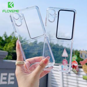 FLOVEME TPU Transparent Soft Phone Case For OPPO Find N2 Flip With Rear Screen Film HD Clear Shockproof Back Cover For OPPO Find N2 Flip