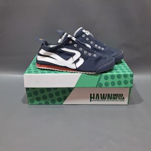 HAWN - SEPATU HAZEL SLIP ON NAVY PUTIH MERAH 36-43 SNEAKERS SELOP TANPA TALI